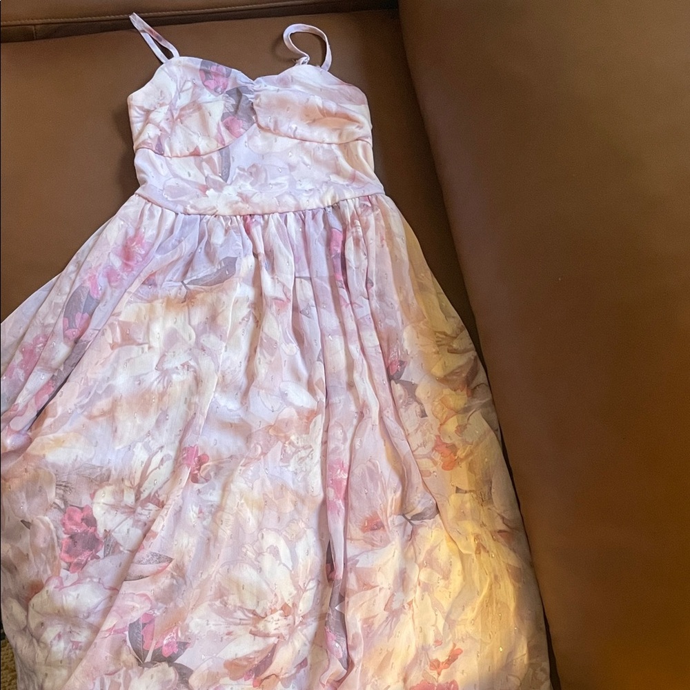 Floral Pink Kids Maxi Dress-